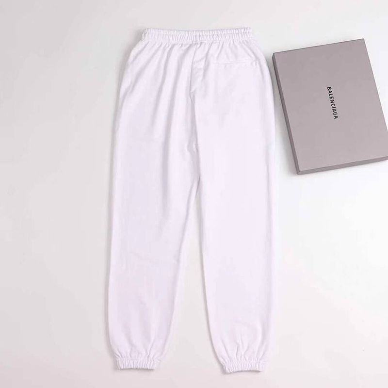 【日本未発売】バレンシアガ Political Campaign Sweat パンツ 偽物★カーリーフリース　ホワイト bai35225品質保証