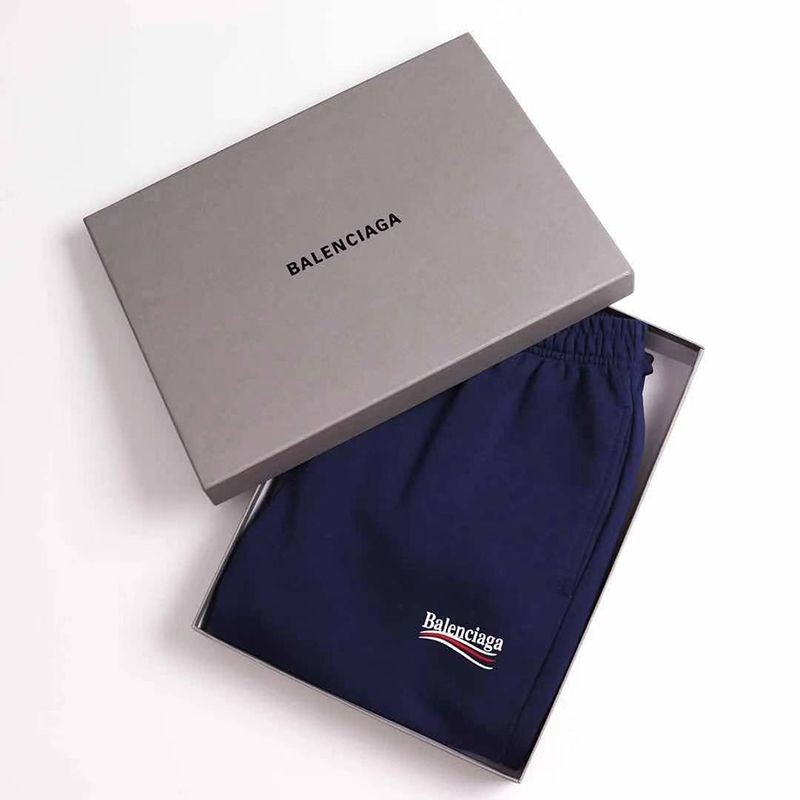 送料込バレンシアガ Political Campaign Sweat パンツ コピー★カーリーフリース　ブルー bak12802通販