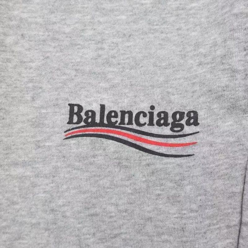 超話題!バレンシアガ 偽物 Political Campaign Sweat パンツ★カーリーフリース　グレー baq35410高い品質