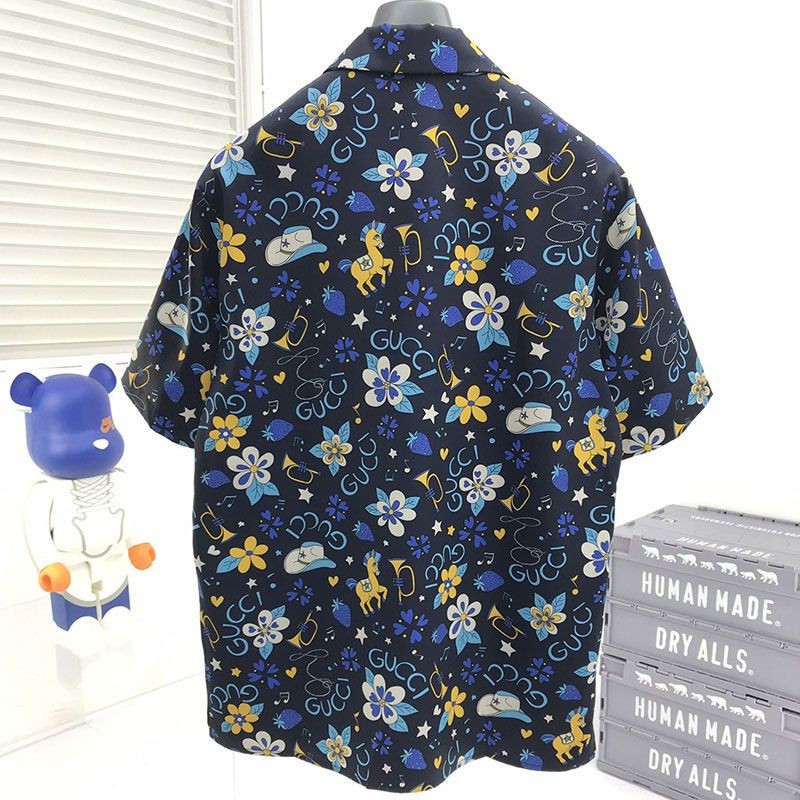 【日本未発売】グッチ ジオメトリック プリント ボウリングシャツ コピー 上下セット gur57279通販