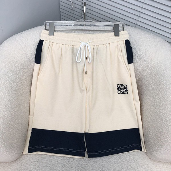 大人気！ロエベ ハーフ・ショートパンツ 偽物 コットン ブラック/ホワイト log94612品質保証
