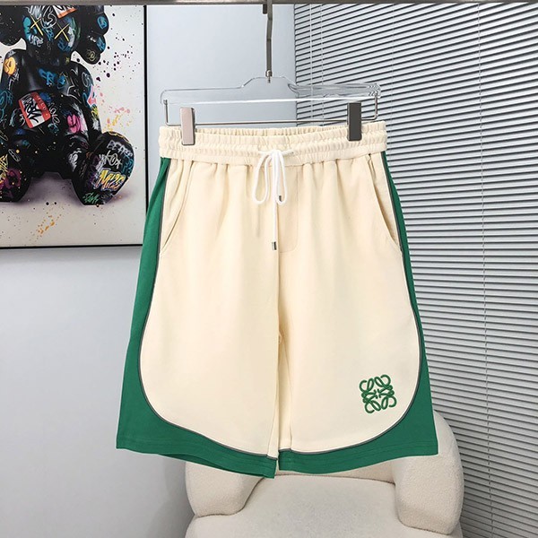 《大人気》ロエベ ハーフ・ショートパンツ コピー コットン グリーン/ホワイト lor71866激安送料無料