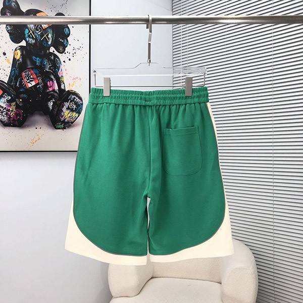 《大人気》ロエベ ハーフ・ショートパンツ コピー コットン グリーン/ホワイト lor71866人気