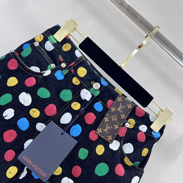 激安価格！LV×YK 草間彌生 偽物 ペインテッド デニムスカート 1AB7PI激安送料無料