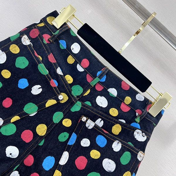 激安価格！LV×YK 草間彌生 偽物 ペインテッド デニムスカート 1AB7PI高い品質
