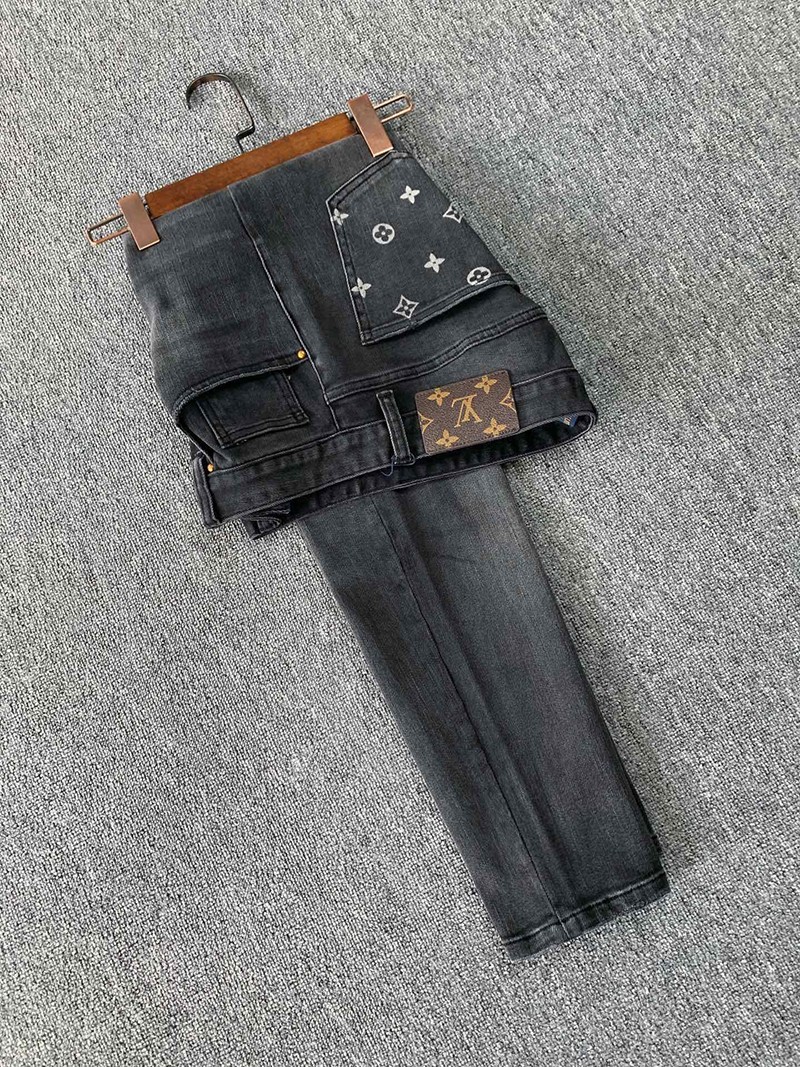 《大人気♪》​ルイヴィトン デニムパンツ コピー モノグラムパッチワーク vue08089品質保証