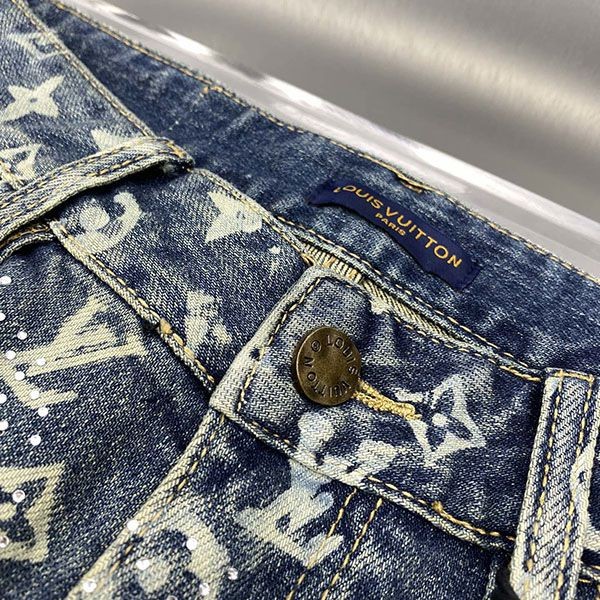 ★日本!!人気！ルイヴィトン デニムパンツ モノグラムパッチワーク コピー vuf81943高い品質