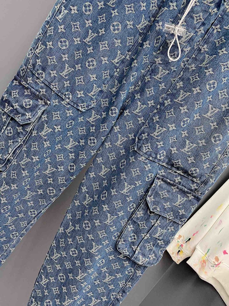 超話題!ルイヴィトン デニムパンツ コピー モノグラムパッチワーク vuk09402N級品