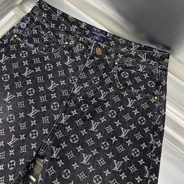 人気急上昇 ルイヴィトン デニムパンツ コピー モノグラムパッチワーク vus24378激安送料無料