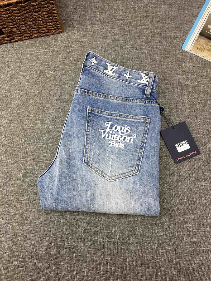 セール新作 ルイヴィトン デニムパンツ コピー モノグラムパッチワーク vuy17230N級品