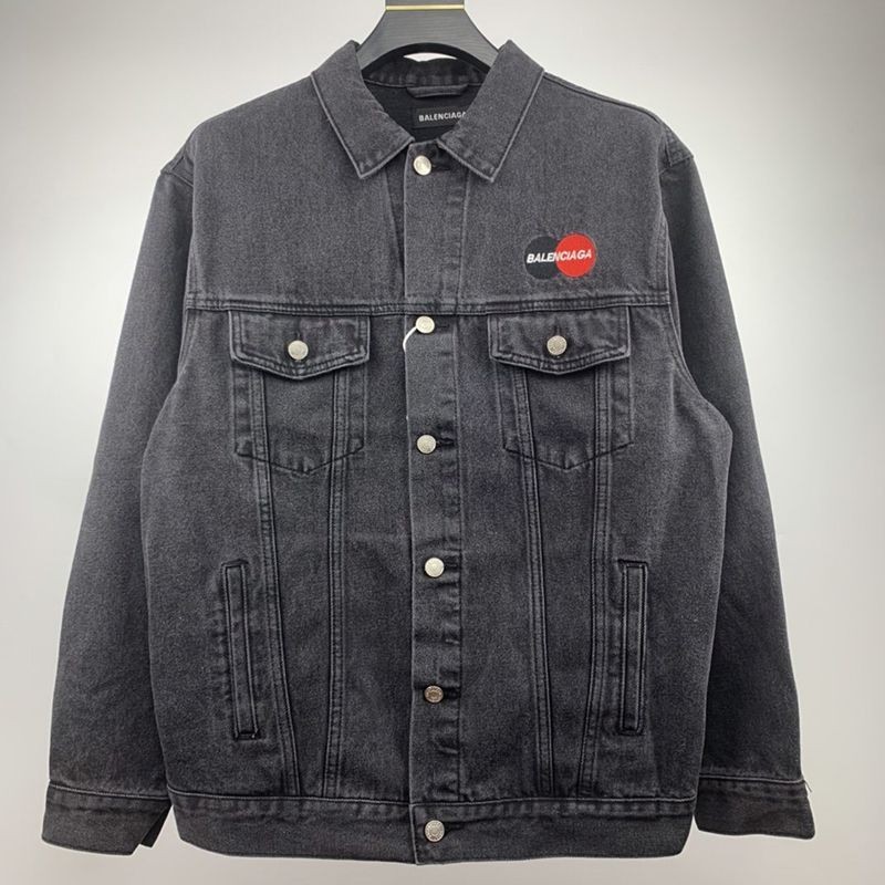 追跡付き発送バレンシアガ UNIFORM デニム ロゴジャケット 偽物 ブラック 620730TBP471105