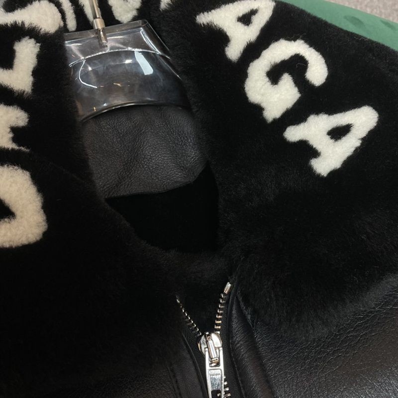 超希少！バレンシアガ Cocoon Aviator ジャケット コピー★シャイニー ラムスキン＆ボンドウール ブラック 646456TKS311069高い品質