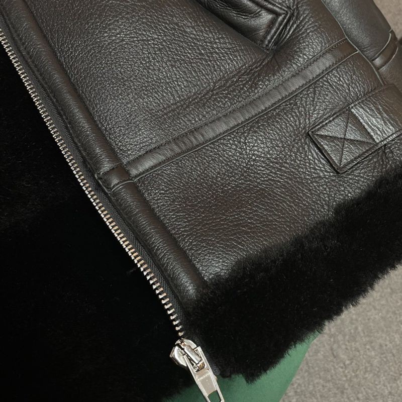 超希少！バレンシアガ Cocoon Aviator ジャケット コピー★シャイニー ラムスキン＆ボンドウール ブラック 646456TKS311069最高級
