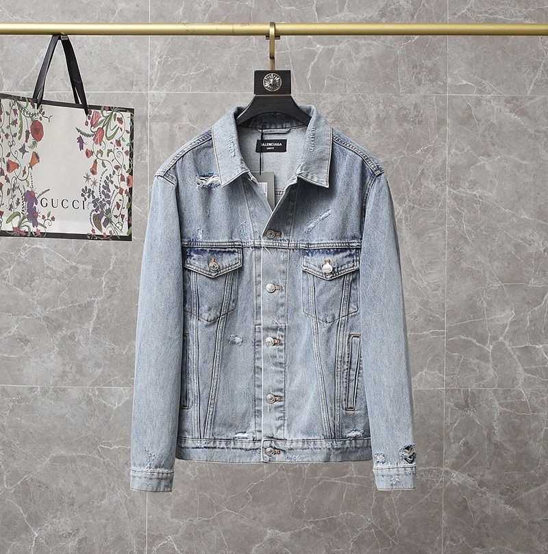 目を惹くカラーバレンシアガ Barcode Large Fit ジャケット 偽物★ライトブルーデニム 664329TBP488961通販