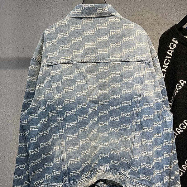 最安値挑戦 バレンシアガ メンズ BBモノグラム デニムジャケット コピー 675208TM通販