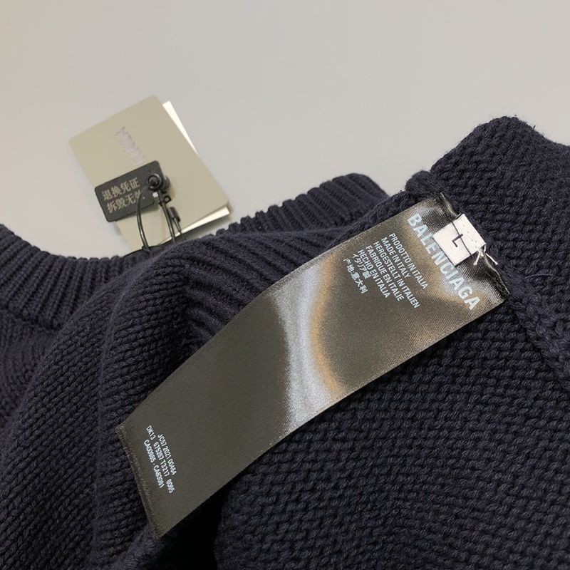争奪戦バレンシアガ カレッジレギュラークルーネック コピー ニットウェア ブラック 676629TLV908067品質保証