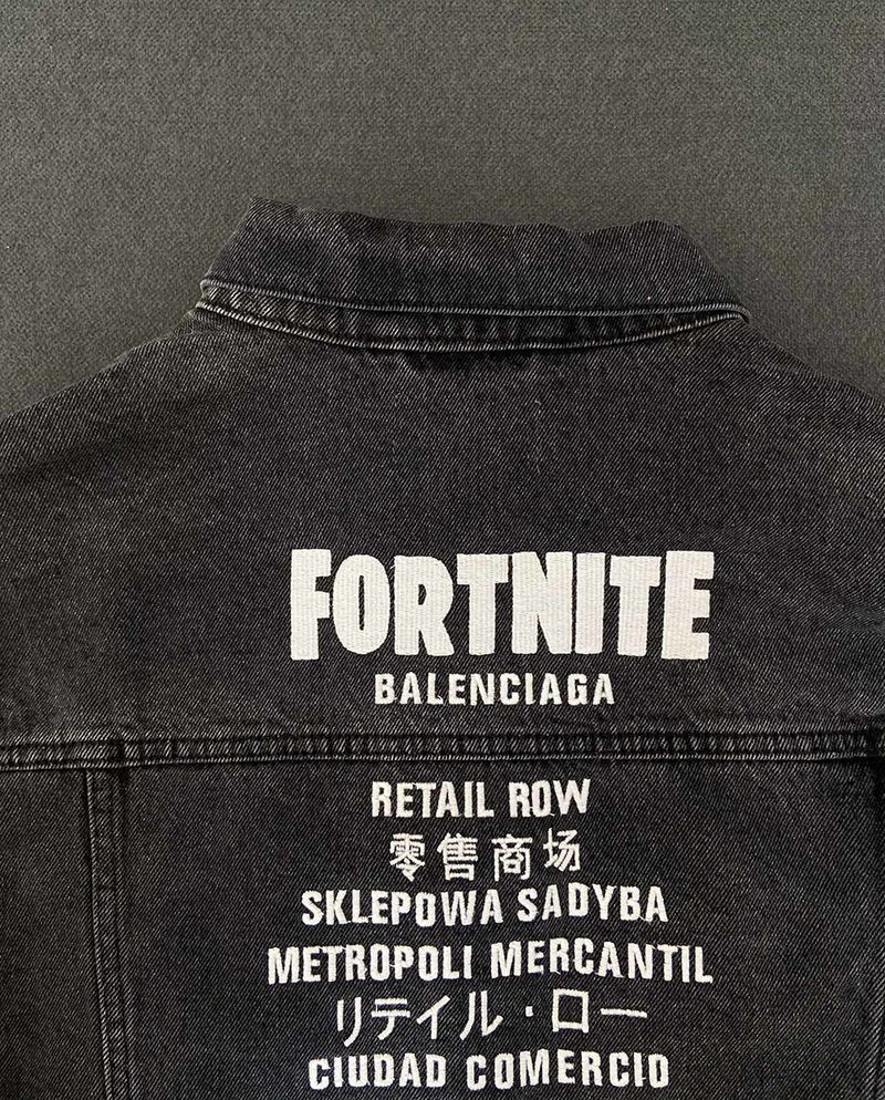 21AW新作バレンシアガ コピー Fortnite©2021 EPIC GAMES, INC Large Fit ジャケット デニム ブラック 684001TEW051055N級品