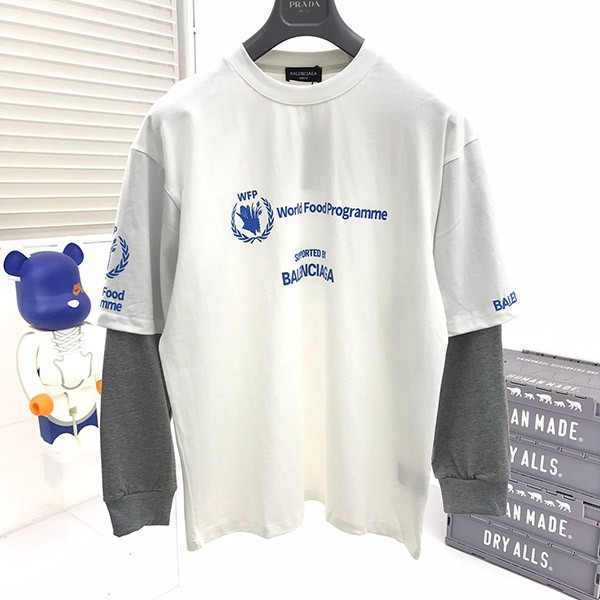 バレンシアガ WFP DOUBLE SLEEVES Tシャツ コピー 698089TMVL29086高い品質