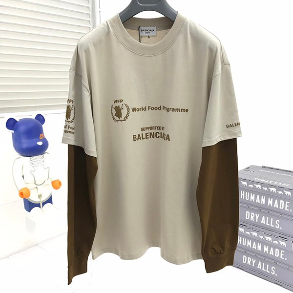 大人気!!新色 バレンシアガ コピー WFP DOUBLE SLEEVES Tシャツ 3色 baa62856人気