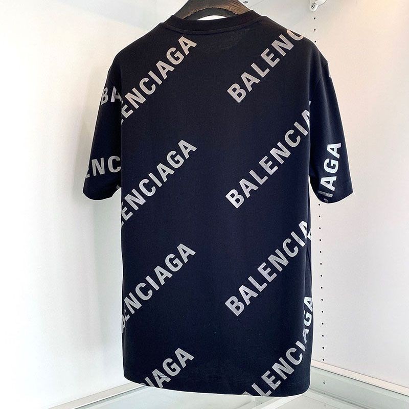 最安値挑戦 バレンシアガ●ALLOVER SPORTY LOGO フィット コピー Tシャツ bac98825通販
