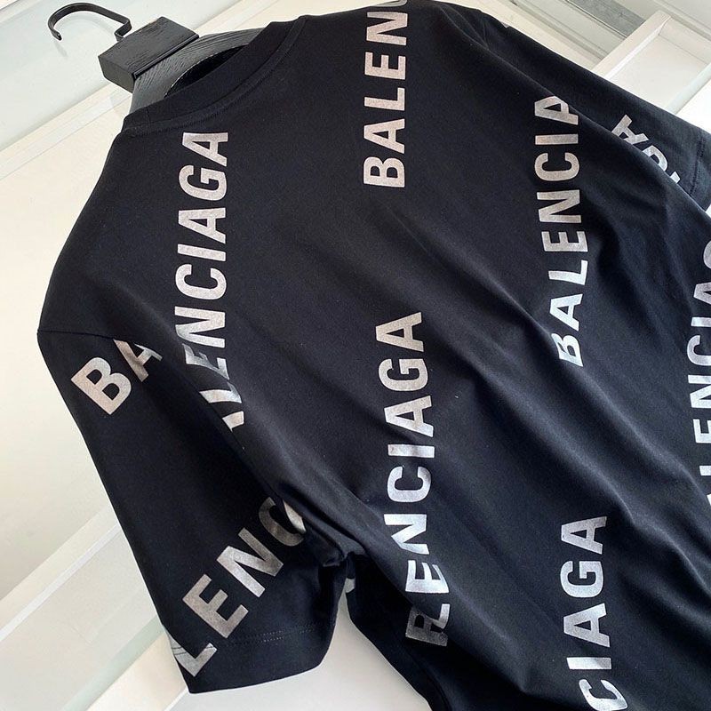 最安値挑戦 バレンシアガ●ALLOVER SPORTY LOGO フィット コピー Tシャツ bac98825人気