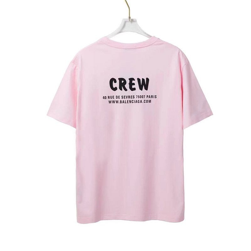 完売必至バレンシアガ CREWロゴ Tシャツ スーパーコピー ピンク bad01870N級品
