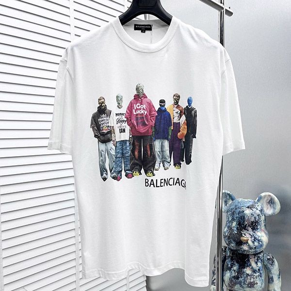 人気No1 バレンシアガ  Tシャツ 偽物 コットン 半袖 bae83761代引きを販売