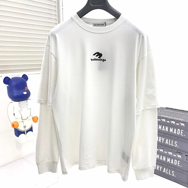 新作 バレンシアガ 偽物 SPORTY B DOUBLE SLEEVES Tシャツ 2色 baf47498高い品質