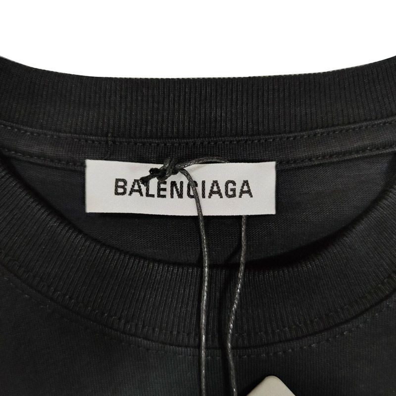 《大人気》リアルバレンシアガ Tシャツ スーパーコピー ブラック baf82349激安送料無料