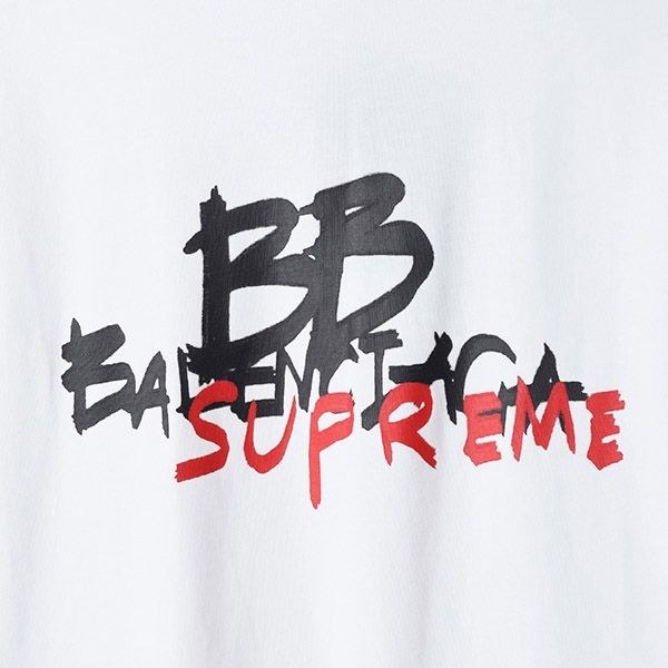 バレンシアガ シュプリーム コラボ 偽物 ロゴ Tシャツ baf82873N級品