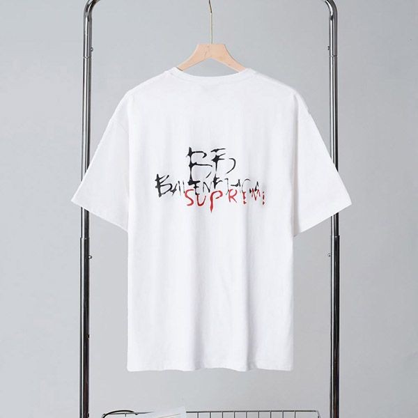 バレンシアガ シュプリーム コラボ 偽物 ロゴ Tシャツ baf82873品質保証
