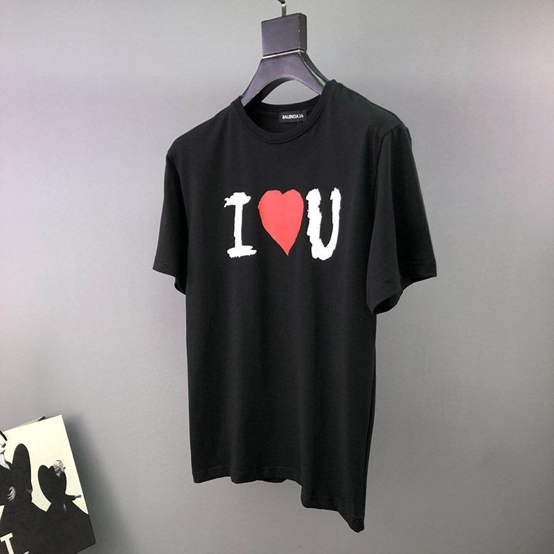 世界中で大人気♪バレンシアガ I LOVE U Tシャツ 偽物 ブラック baf87726代引きを販売