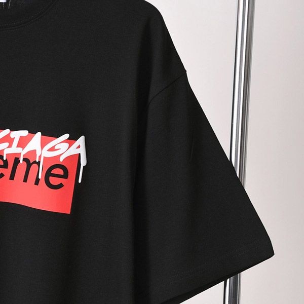入手困難 バレンシアガ シュプリーム コラボ コピー ロゴ Tシャツ bag76997激安送料無料