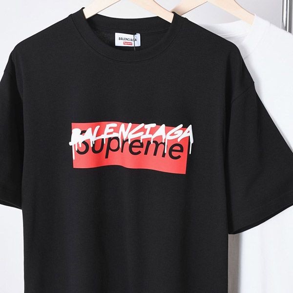 入手困難 バレンシアガ シュプリーム コラボ コピー ロゴ Tシャツ bag76997人気