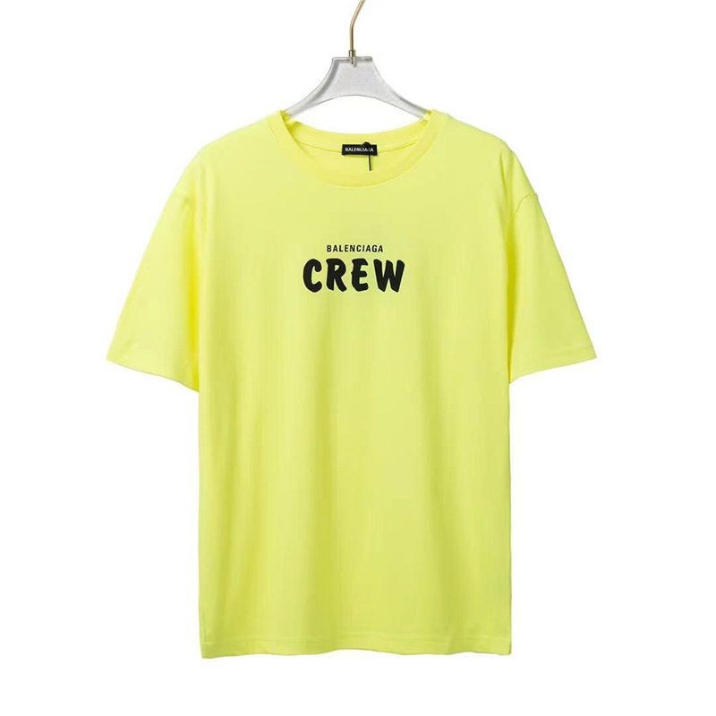 21AW新作バレンシアガ CREWロゴ Tシャツ コピー イエロー bah06821