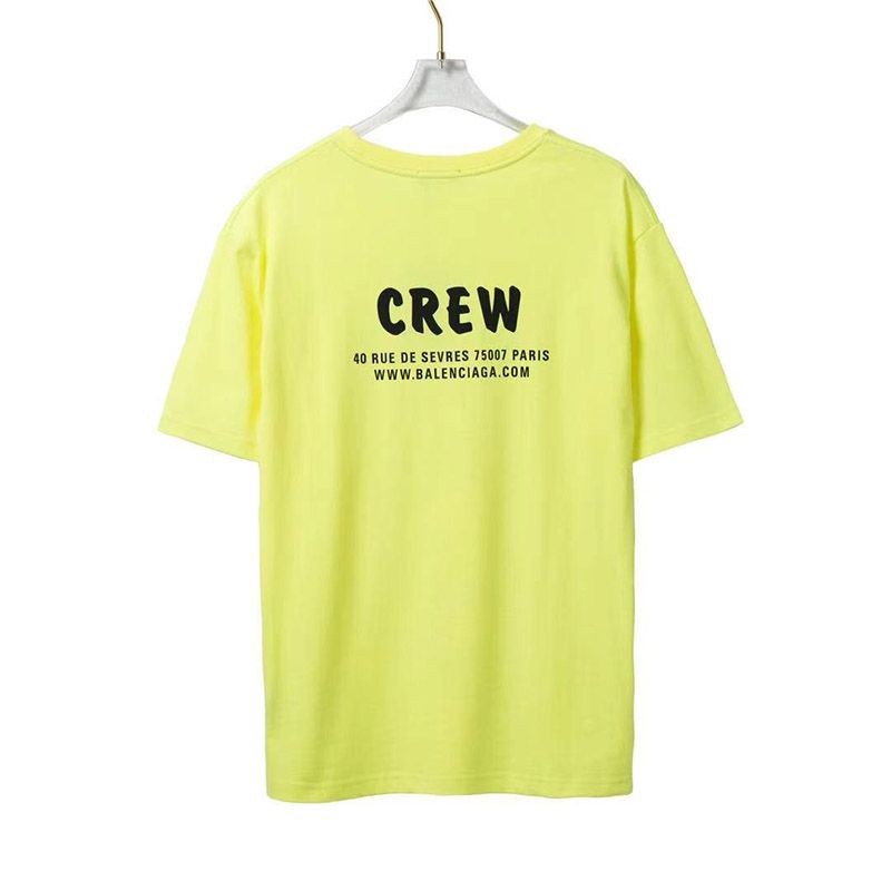 21AW新作バレンシアガ CREWロゴ Tシャツ コピー イエロー bah06821N級品