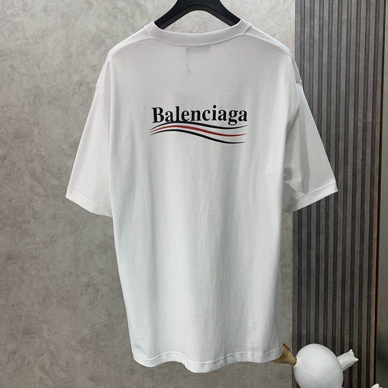 春もの新作バレンシアガ 偽物 POLITICAL CAMPAIGN REGULAR FIT Tシャツ ホワイト bai93248激安送料無料