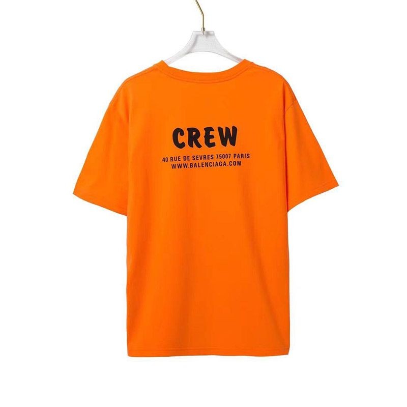 争奪戦バレンシアガ CREWロゴ Tシャツ 偽物 オレンジ baj54841最高級