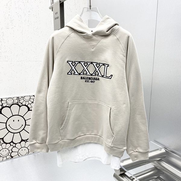 入手困難 バレンシアガ XXXL ロゴ フリース フーディ コットン コピー 2色 baj68857人気