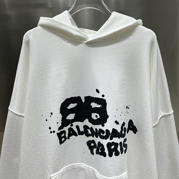 ★追跡付き発送で安心バレンシアガ コピー ミディアムフィット ロゴ フリースパーカー 3色 bak18164高い品質