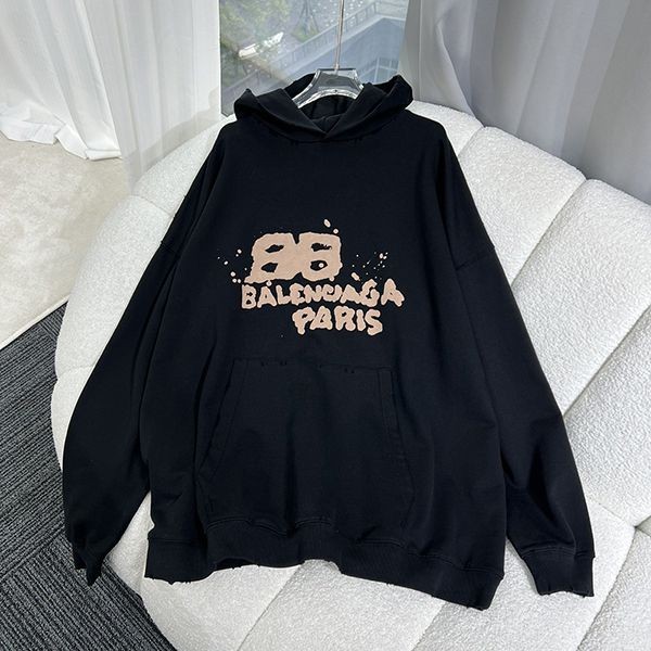 ★追跡付き発送で安心バレンシアガ コピー ミディアムフィット ロゴ フリースパーカー 3色 bak18164人気