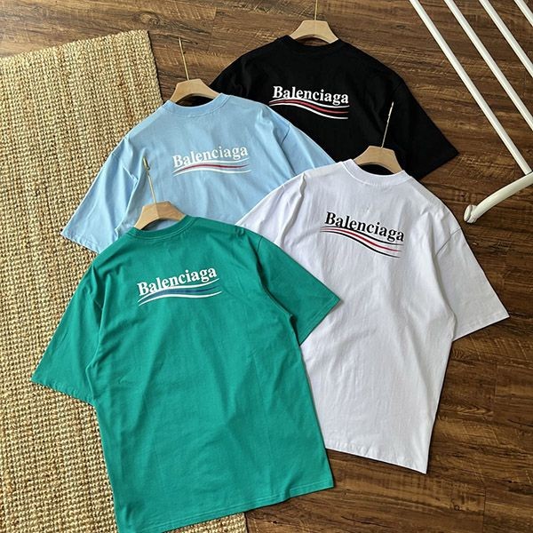 バレンシアガ キャンペーン ロゴ コットンTシャツ bam55441高い品質