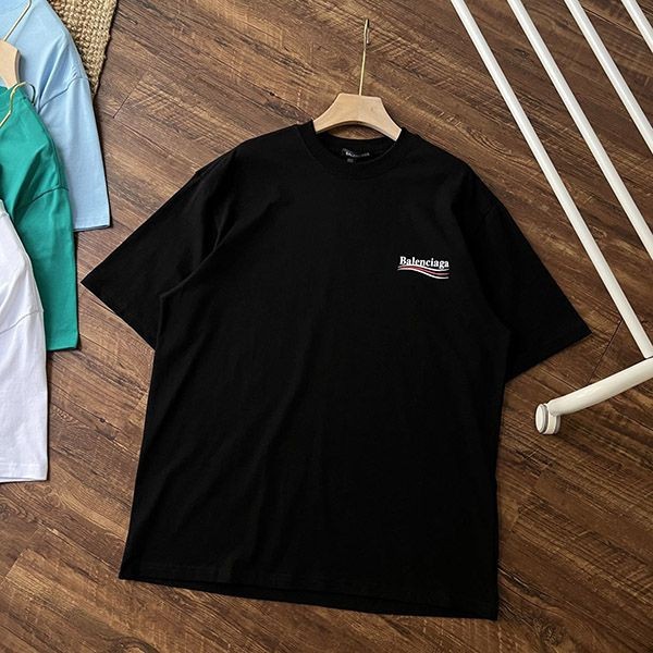バレンシアガ キャンペーン ロゴ コットンTシャツ bam55441最高級