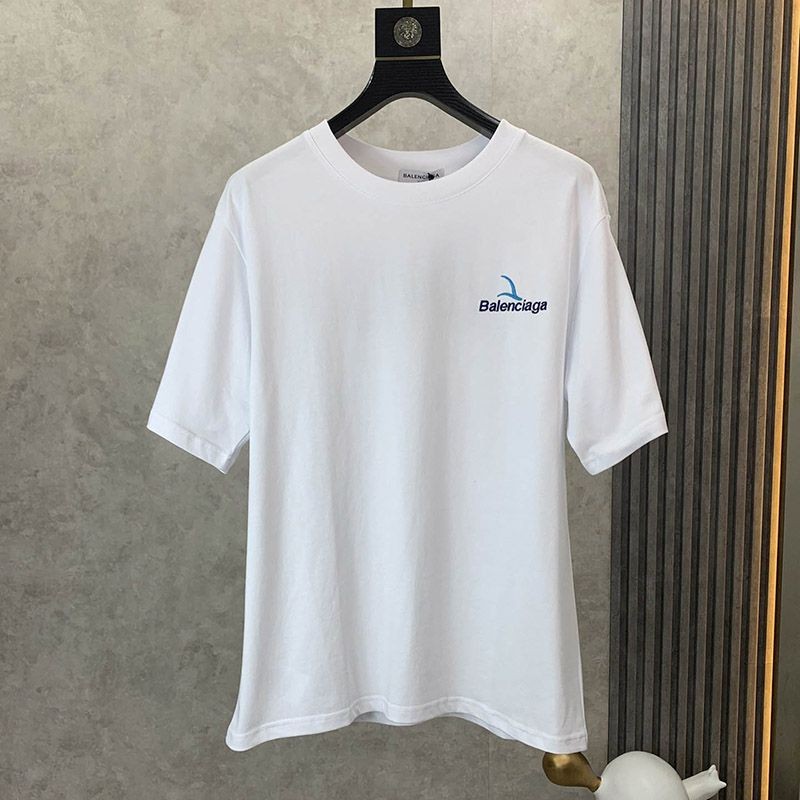 大人気！バレンシアガ 偽物 クルーネックロゴ Tシャツ ホワイト bao54750通販