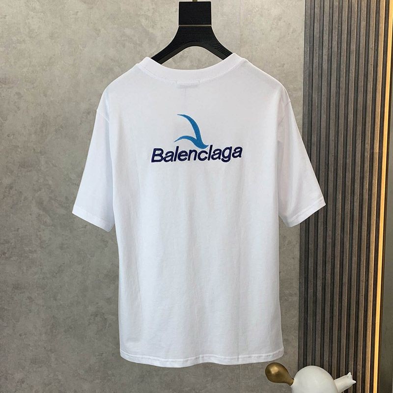 大人気！バレンシアガ 偽物 クルーネックロゴ Tシャツ ホワイト bao54750激安送料無料