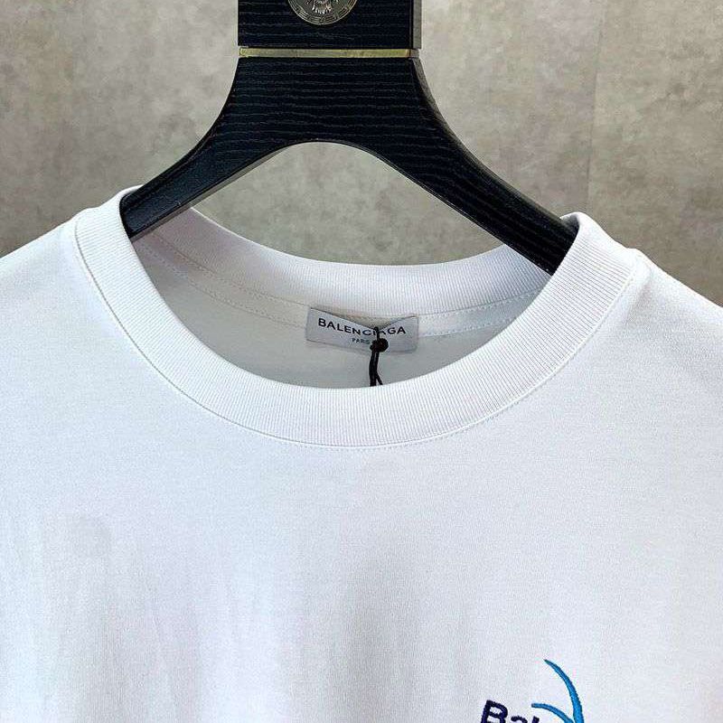 大人気！バレンシアガ 偽物 クルーネックロゴ Tシャツ ホワイト bao54750高い品質