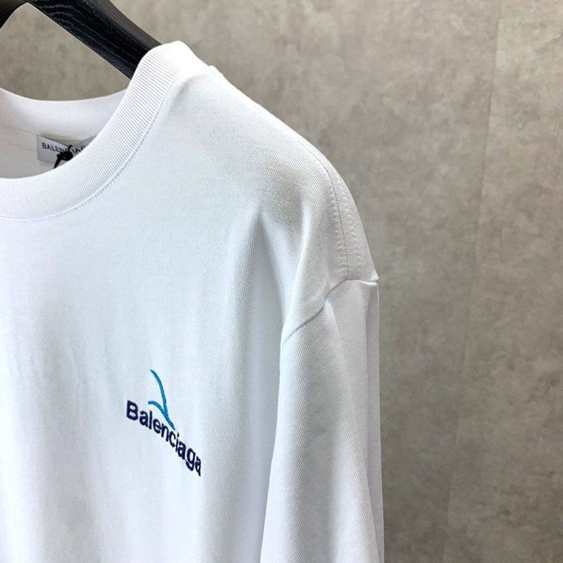 大人気！バレンシアガ 偽物 クルーネックロゴ Tシャツ ホワイト bao54750人気
