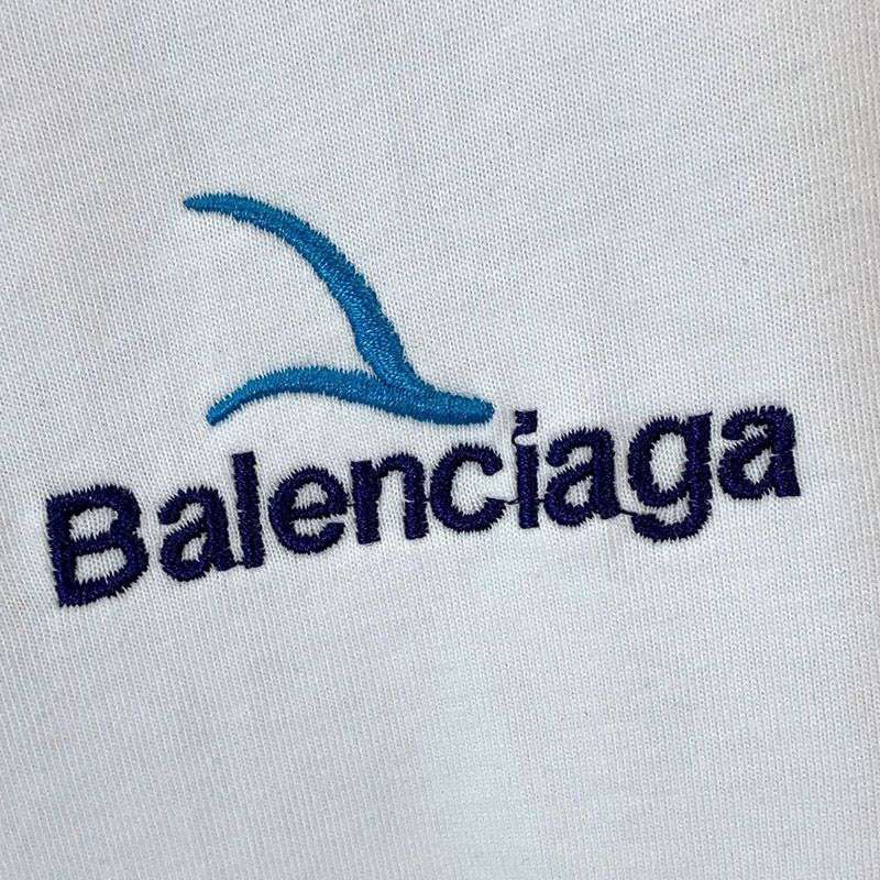 大人気！バレンシアガ 偽物 クルーネックロゴ Tシャツ ホワイト bao54750最高級