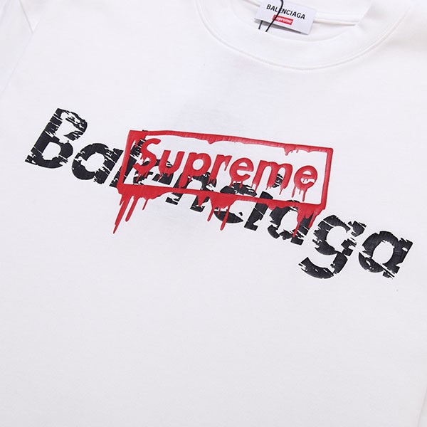 バレンシアガ シュプリーム 偽物 コラボ ロゴ Tシャツ bao76464高い品質