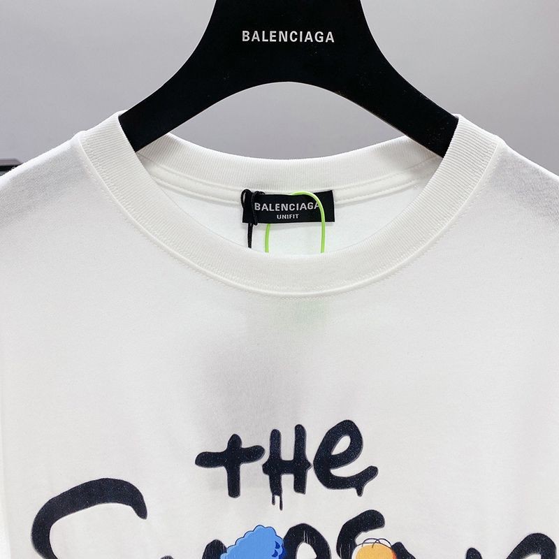 世界中で大人気♪【バレンシアガ】 The Simpsons プリント コットン Ｔシャツ 偽物 bap55128人気